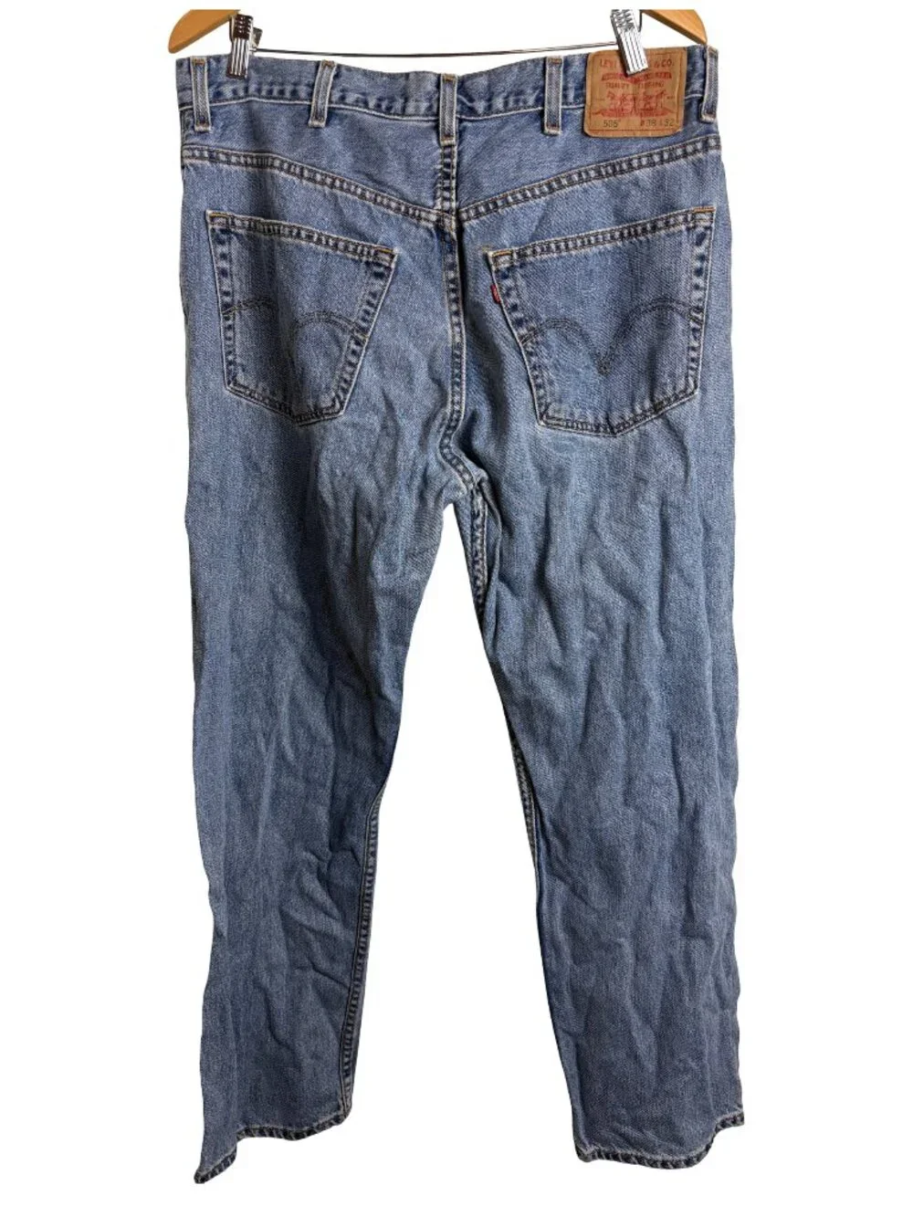 Vintage Levi’s 505 Regular Fit Jeans Made USA Blue Denim Men 38x32